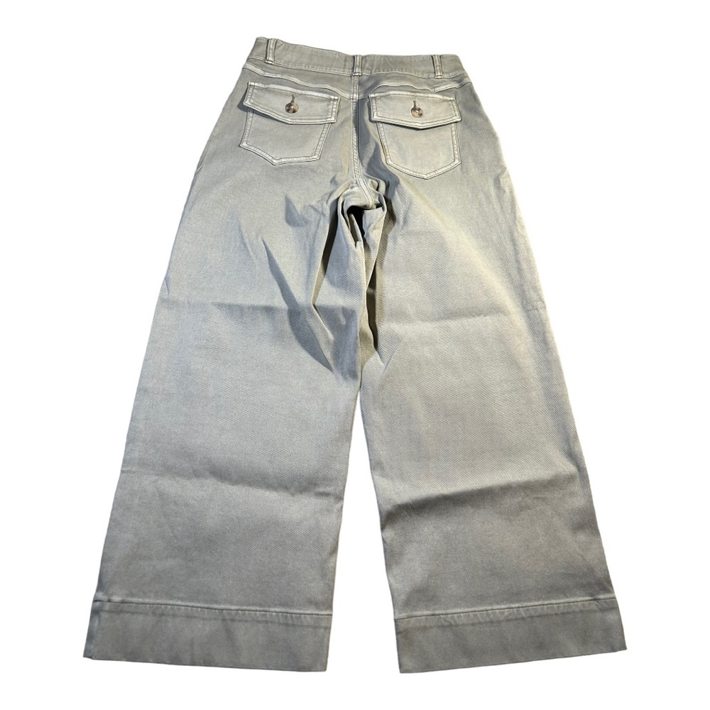 Spanx Stretch Twill Cropped Wide Leg Pant Petite in Olive green (A1) - Picture 4 of 16